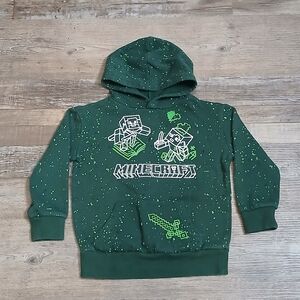 Jumping Beans Dark Green Kids Hoodie with Minecraft Graphics